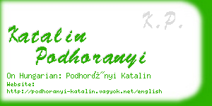 katalin podhoranyi business card